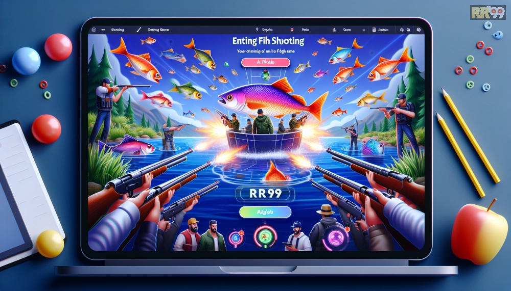Minh họa khái niệm bắn cá online rr99 với giao diện trò chơi sống động