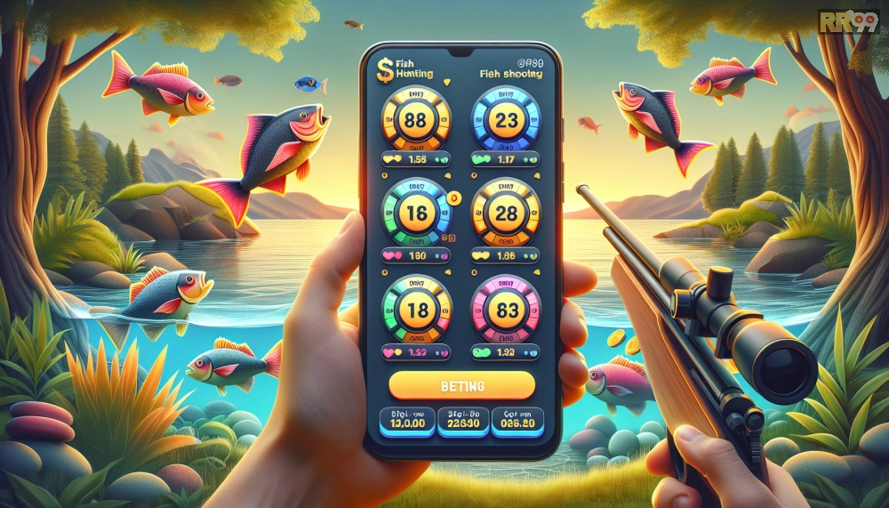 Giao diện chọn game bắn cá đổi thưởng trên nền tảng rr99 với các mức cược đa dạng