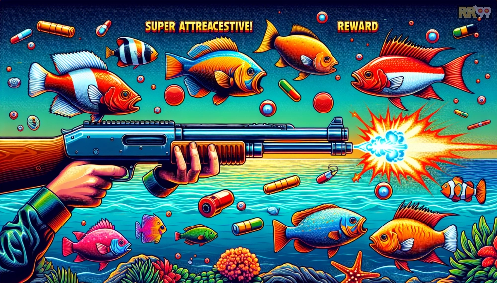 Giao diện trò chơi Bắn Cá Đại Dương RR99 với hiệu ứng bắn súng sống động