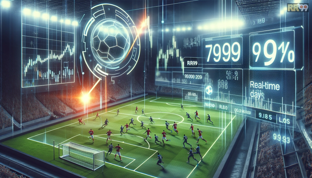 Ảnh minh họa trận đấu bóng đá với dữ liệu RR99 hiển thị tỷ số realtime