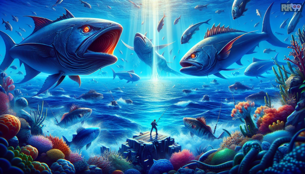 Ảnh đại dương săn thưởng trong game RR99 với cá boss hấp dẫn