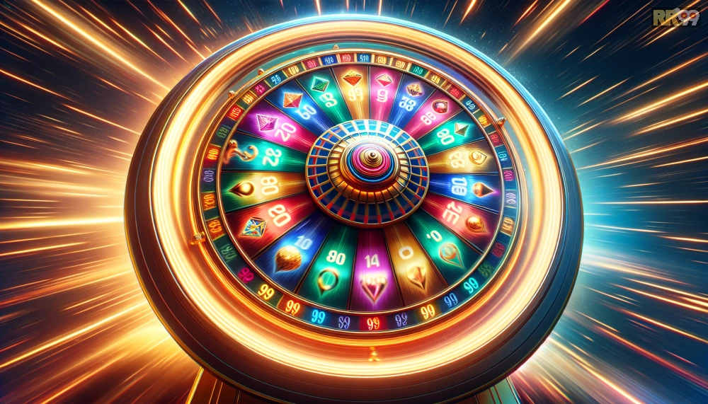 RR99 Fortune Wheel thưởng lớn: Hình ảnh bánh xe may mắn quay nổ hũ