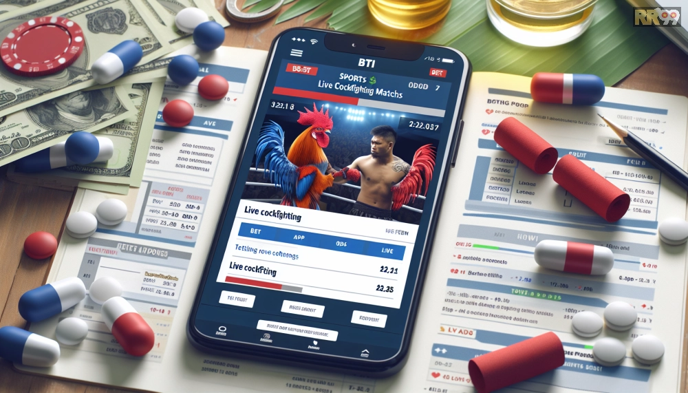 Giao diện cá cược trên BTI Sports cho các trận đá gà trực tiếp