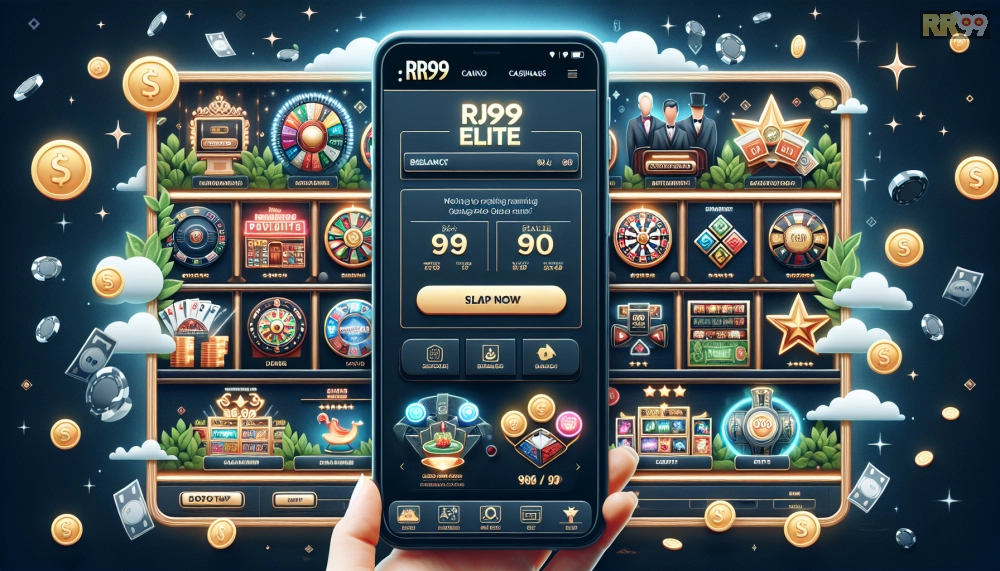 Giao diện trang chủ Casino RR99 Elite với các trò chơi nổi bật và menu dễ điều hướng