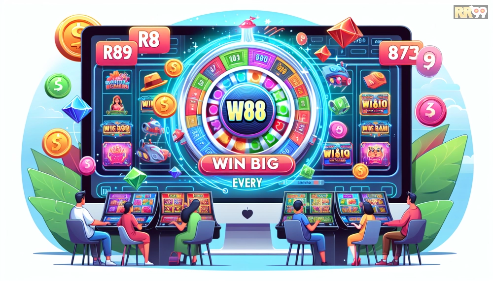 Giao diện trang W88 với các trò nổ hũ online rr99 phổ biến