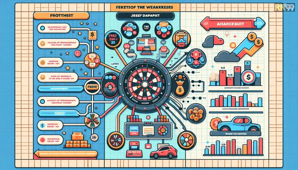 Infographic so sánh ưu nhược điểm game nổ hũ miễn phí rr99