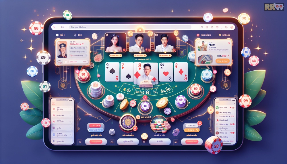 Ví dụ giao diện chơi Phỏm trên nền tảng rr99 với các mẹo thắng lớn