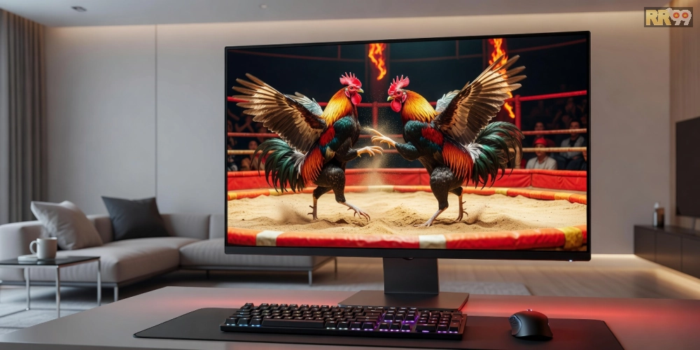 Minh họa giao diện xem đá gà trực tiếp trên nền tảng rr99 với chất lượng HD sắc nét